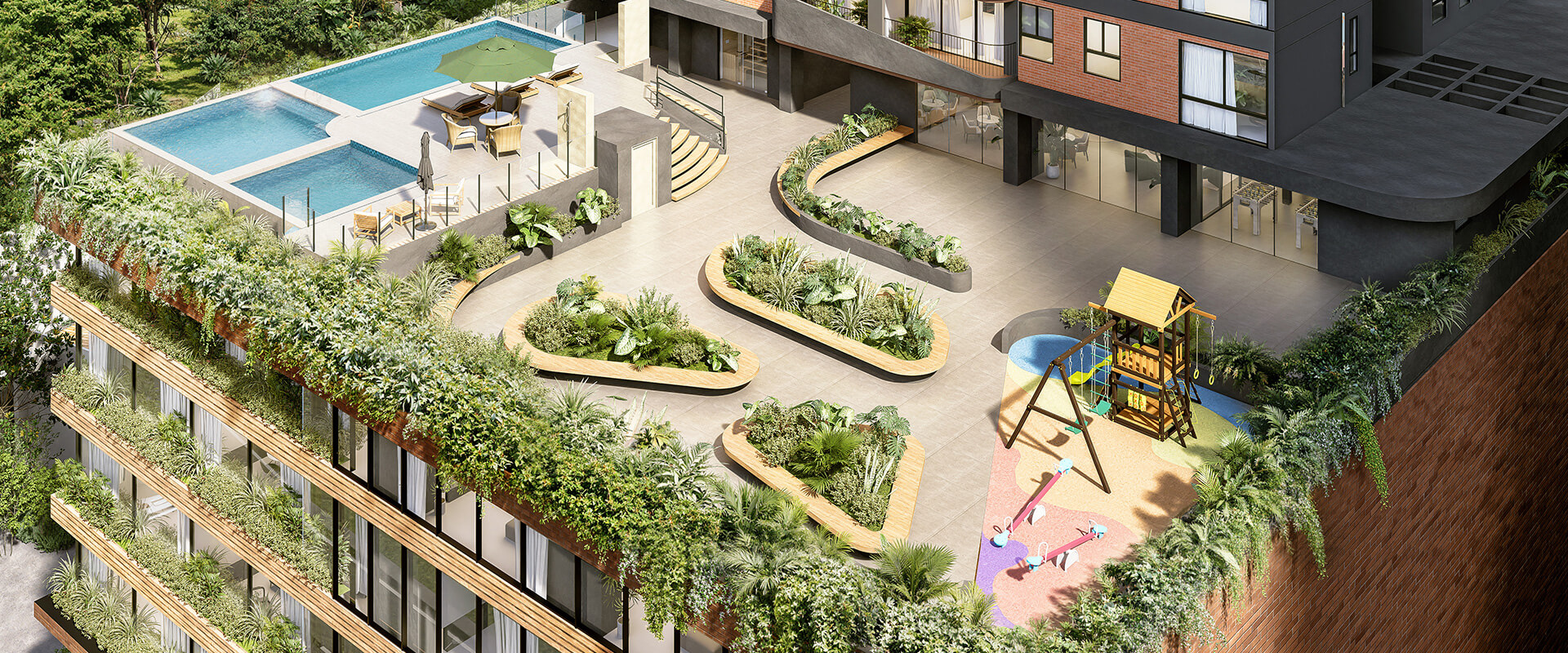 Piscina vista lateral